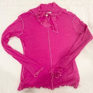 Pink Ruffled Women's Top